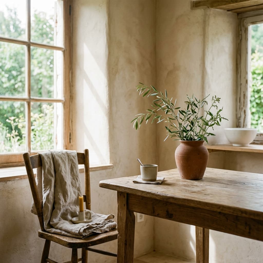 Slow living minimalist interior background